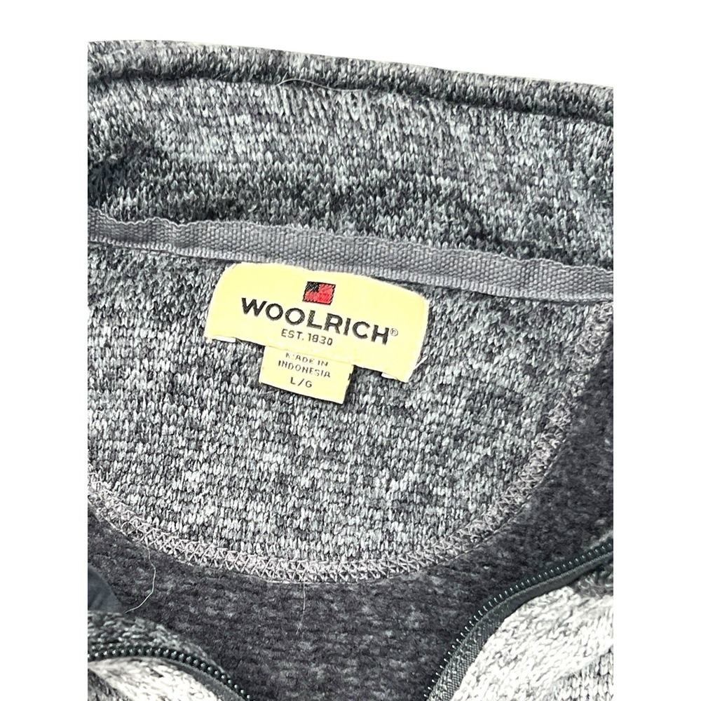Woolrich‎ Men's Quarter Zip Pullover Fleece Jacket Gray Size Large - Picture 2 of 5